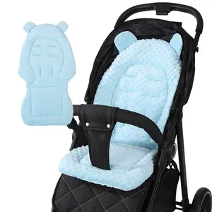 Baby Stroller Cotton Pad, Bean Bag Velvet Dual-Sided Seat Cushion, Reversible Printed Design, Infant Newborn Car Seat Cover, 1pc