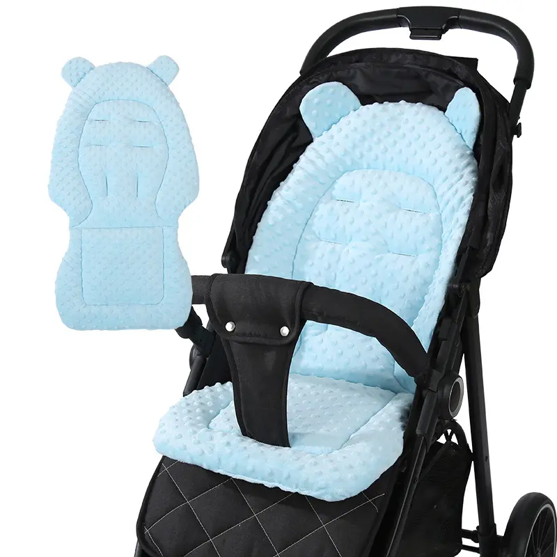 Baby Stroller Cotton Pad, Bean Bag Velvet Dual-Sided Cozy Seat Cushion, Reversible Printed Design, Infant Newborn Car Seat Cover, Stroller Accessories, 1pc