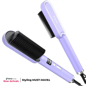Maibel Women's Ring Hair Straightener Brush Professional 3-Speed Precision Temperature Control Anti-Scald Design Travel-Ready Compact Salon-Level Smooth Finish