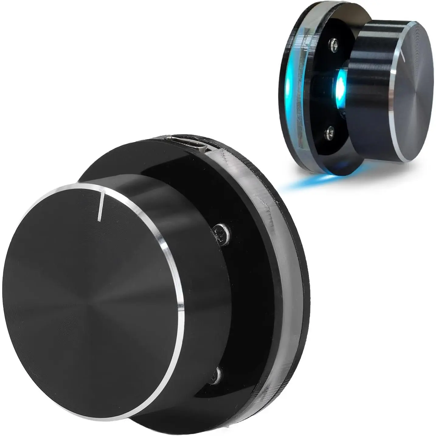 USB Volume Control Knob with Bright RGB Lights & USB Plug, Compact and Lightweight Durable External Audio Controller for Gaming Setups, Office, Live Streaming (PC Speakers, Laptops, Android Audio Devices), Home