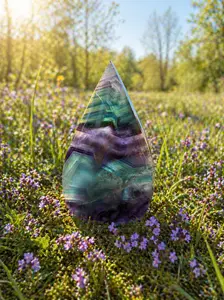 Natural Stone Rainbow Fluorite Flames