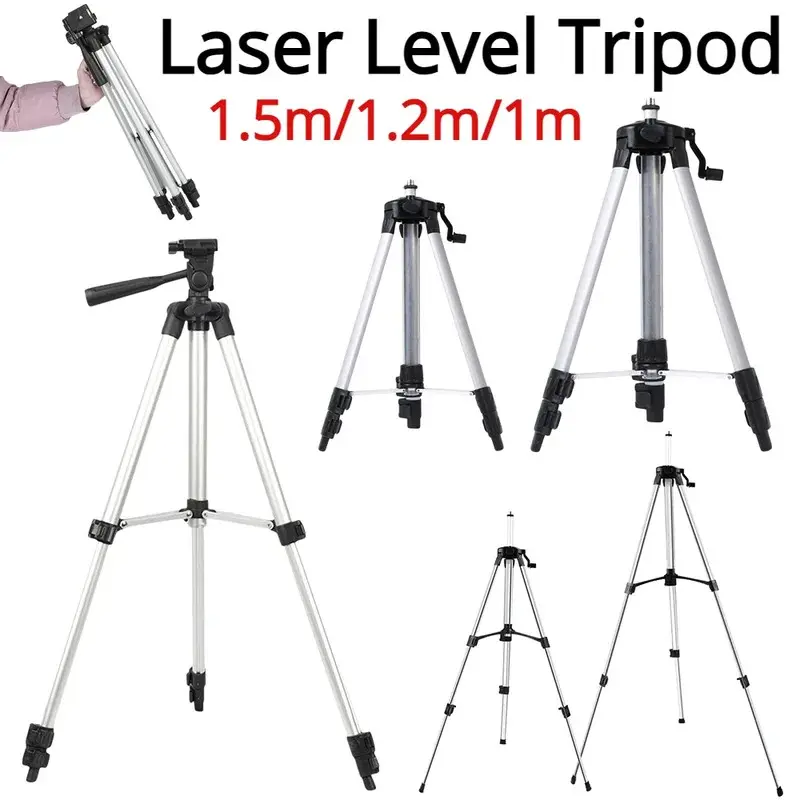Portable Aluminium Alloy Survey Tripod Stand for Laser Measuring Tool, Laser Leveler Tool - Adjustable Height Extension Bracket with 2 Options (1.2m/1.5m) for Leveling, Meter