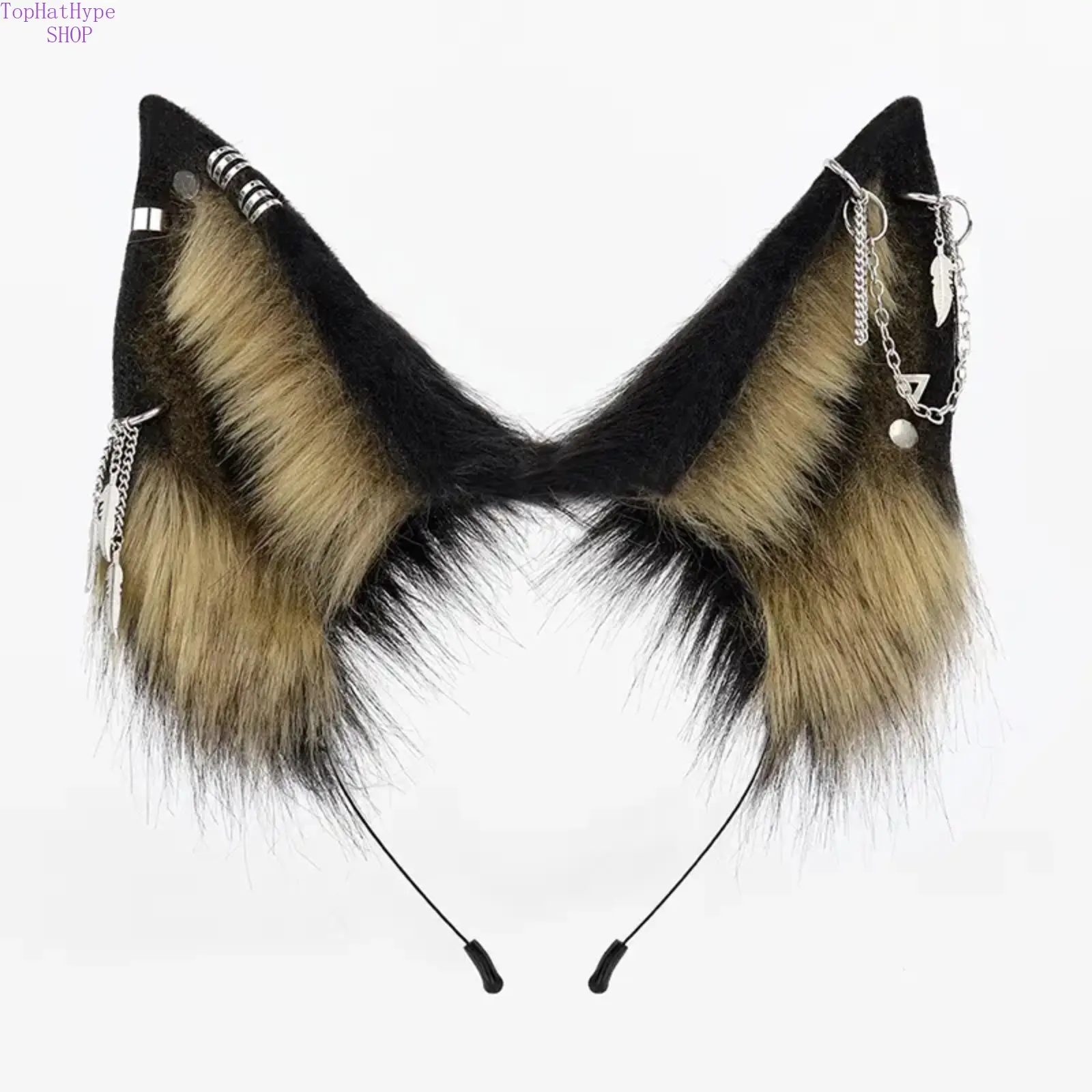 Fashion Unisex Handmade Realistic Wolf Ears Headband - Original Design Multi-Color Furry Accessory, Funky Unique Accessories for Halloween, Cosplay Prop, Animals, Adult