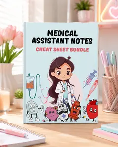 Medical Assistant Study Guide Notes Bundle – CMA RMA Exam Prep Cheat Sheets, Anatomy & Phlebotomy Review Workbook