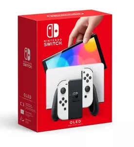 Nintendo OLED Model Handheld Games Console with White Joy-Con and Dock - Nintendo Switch Cable Charging