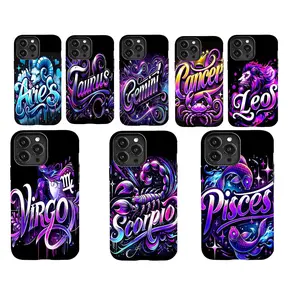 Zodiac Signs Themed Two-In-One Drop-Resistant Mobile Phone Case Protection, Shockproof For IPhone 17-11, Pro Max, Pro Plus Safety Case Protection Durable Stars Trendy Zodiac Earth