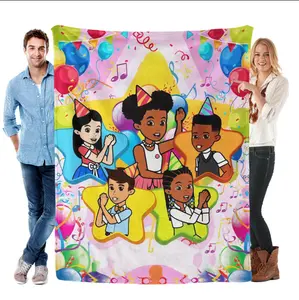 Personalized Gracie's Corner Custom Name Birthday Fleece Blanket - Custom Image, Flannel, Cozy Throw Blanket for Toddler Learning & Play, Soft Stain-Resistant Educational Summervibes Throw, Custom Image Blanket, Flannel Throw Blanket
