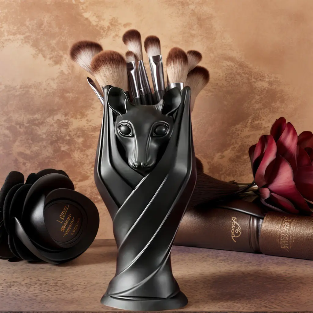 Gothic Bat-Shaped Rotating Storage Tube, Multi-Functional Desk Organizer for Pens & Makeup Brushes, Gift for Halloween & Graduation Office Desk Accessories, Desktop Accessories