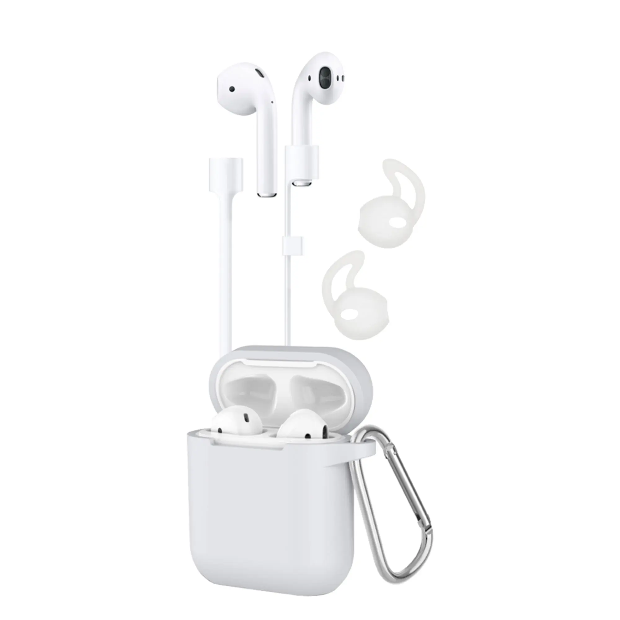 AirPods Accessory Kit – Protective Case, Ear Hooks, Strap & Carabiner for Gen 1, 2 & 3