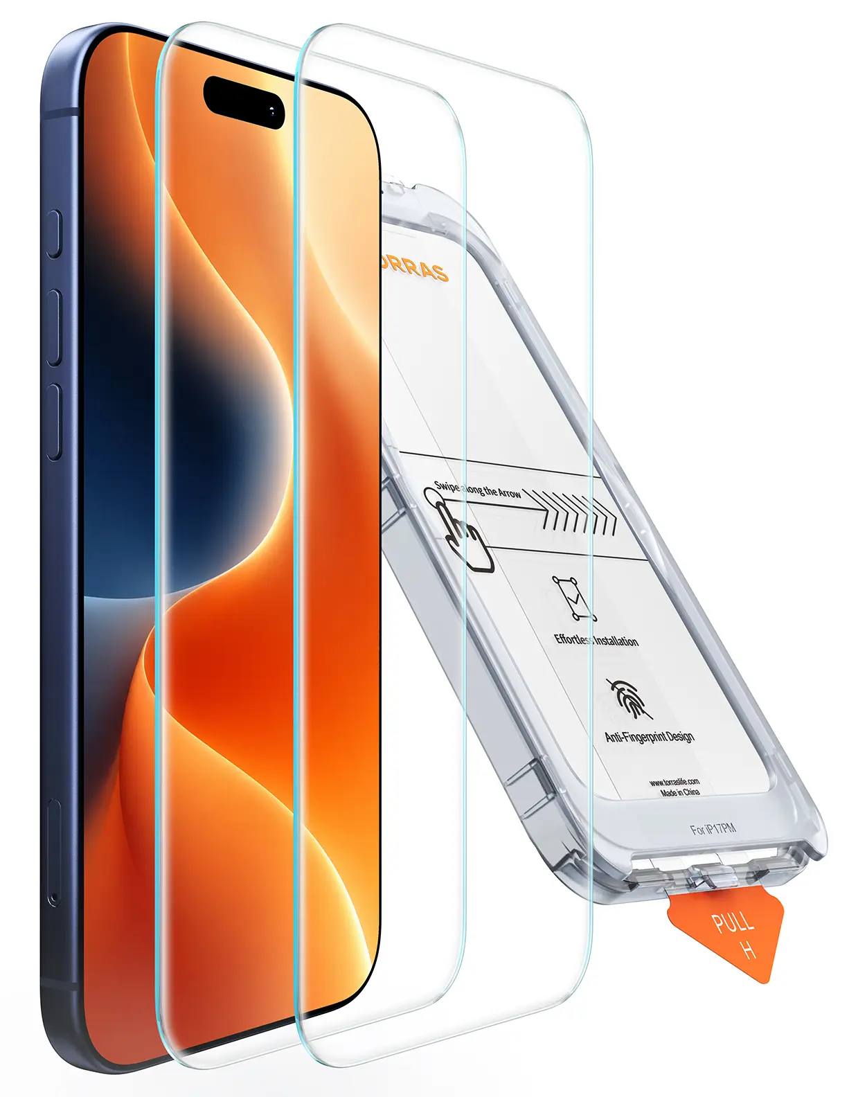TORRAS 2-Pack Screen Protector for iPhone 17 Pro Max, Unbreakable 9H+ Tempered Glass, Military-Grade Drop Protection, Anti-Scratch, HD Clear, Full Coverage, Invisible Fit, Bubble-Free Easy Install