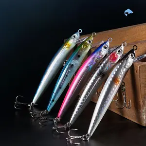 Long Casting Minnow Fishing Lure, 1 Count Artificial Fishing Bait with Hook, Fishing Accessories for Freshwater & Saltwater