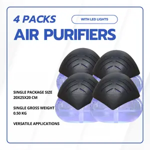 4 Packs Air Purifiers with LED Lights for Bedroom, Humidifier Room Appliances, Water Filter Air Purifier for Home, Aroma Diffuser with LED Lights