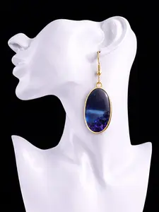 Ocean Twilight Earrings – One of a Kind Resin Oval Design