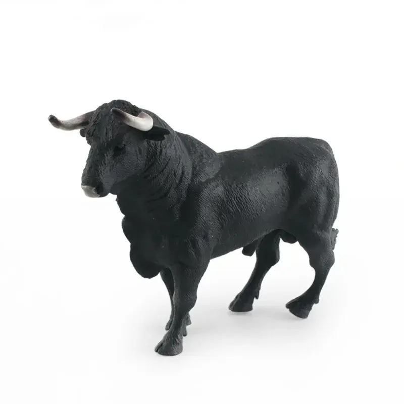Simulation Bullfighting Action Figures Farm Animals With Rider Poultry Cattle Model Miniature Cowboy Calf Bull OX Figures Gift
