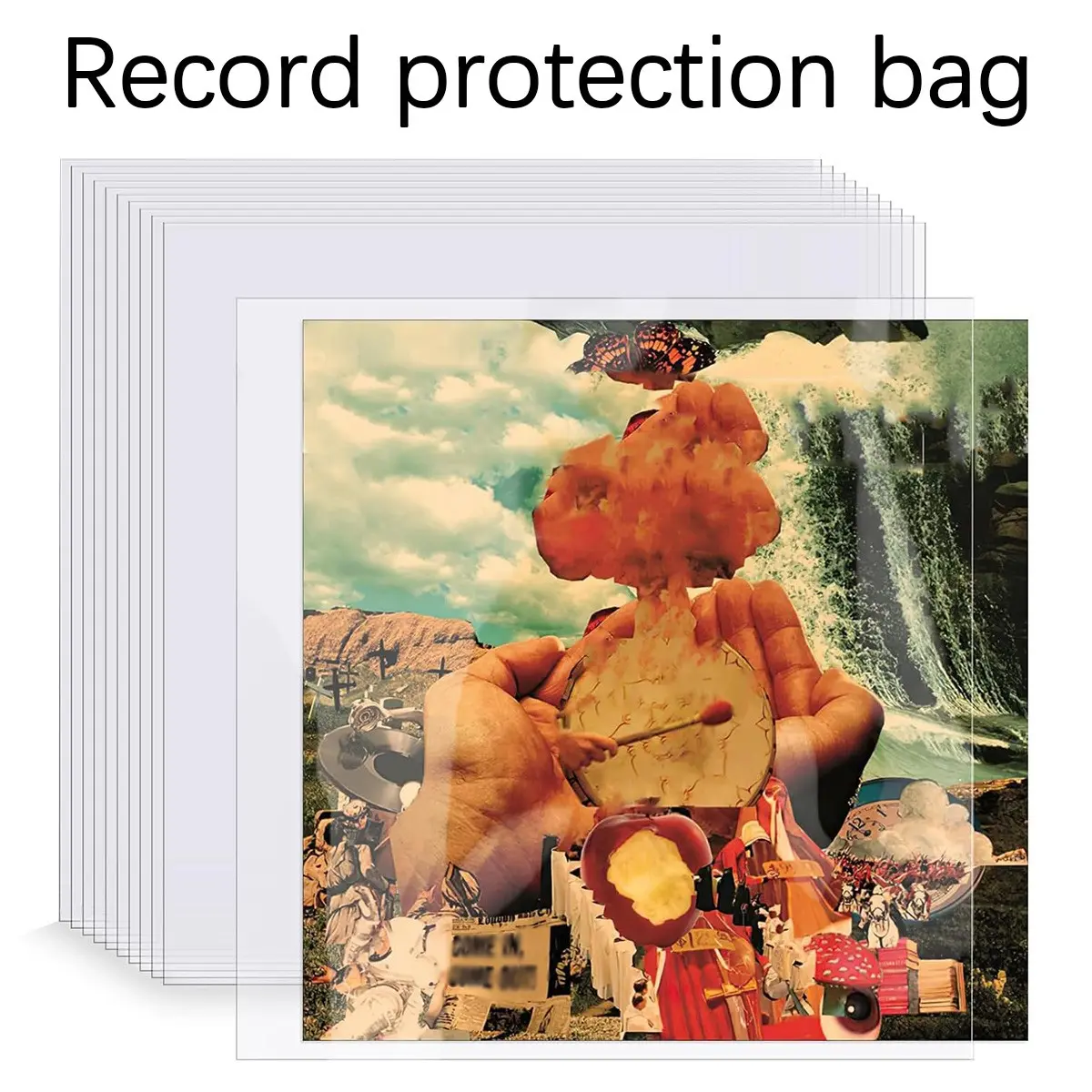 20/50 PCS 12-inch vinyl record protective sleeve, durable transparent bag for turntable LP records, open record bag, 32.5cm*32.5cm Storage Bags