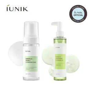 [IUNIK Official] Centella Soothing Double Cleansing Duo | Centella Cleansing Oil + Centella Bubble Foam