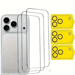 Set of 3 High-Definition Tempered Glass Screen Protectors And 3 Camera Lens Films, Designed for Compatibility with for Iphone 17, 17 Air, 16E, 16, 15, 14, 13, 12, Plus, Pro