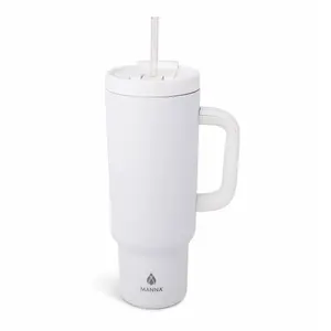 Leisure Tumbler - 40 oz Stainless Steel Vacuum Flask with Straw Lid - Drinkware