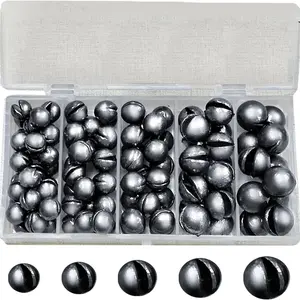 Fishing Lead Sinker Set, 100pcs/box Split Lead Sinker Fishing Weight, Split Lead Clip for Bass Fishing, Fishing Accessories for Outdoor, Fishing Tackle Kit, Father's Day Gifts, Fishing Lures Kit, Fishing Gear Set