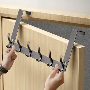 Over Door Hanger Hook Rack with 6 Coat Towel Hooks for Bathroom Bedroom Closet Organization