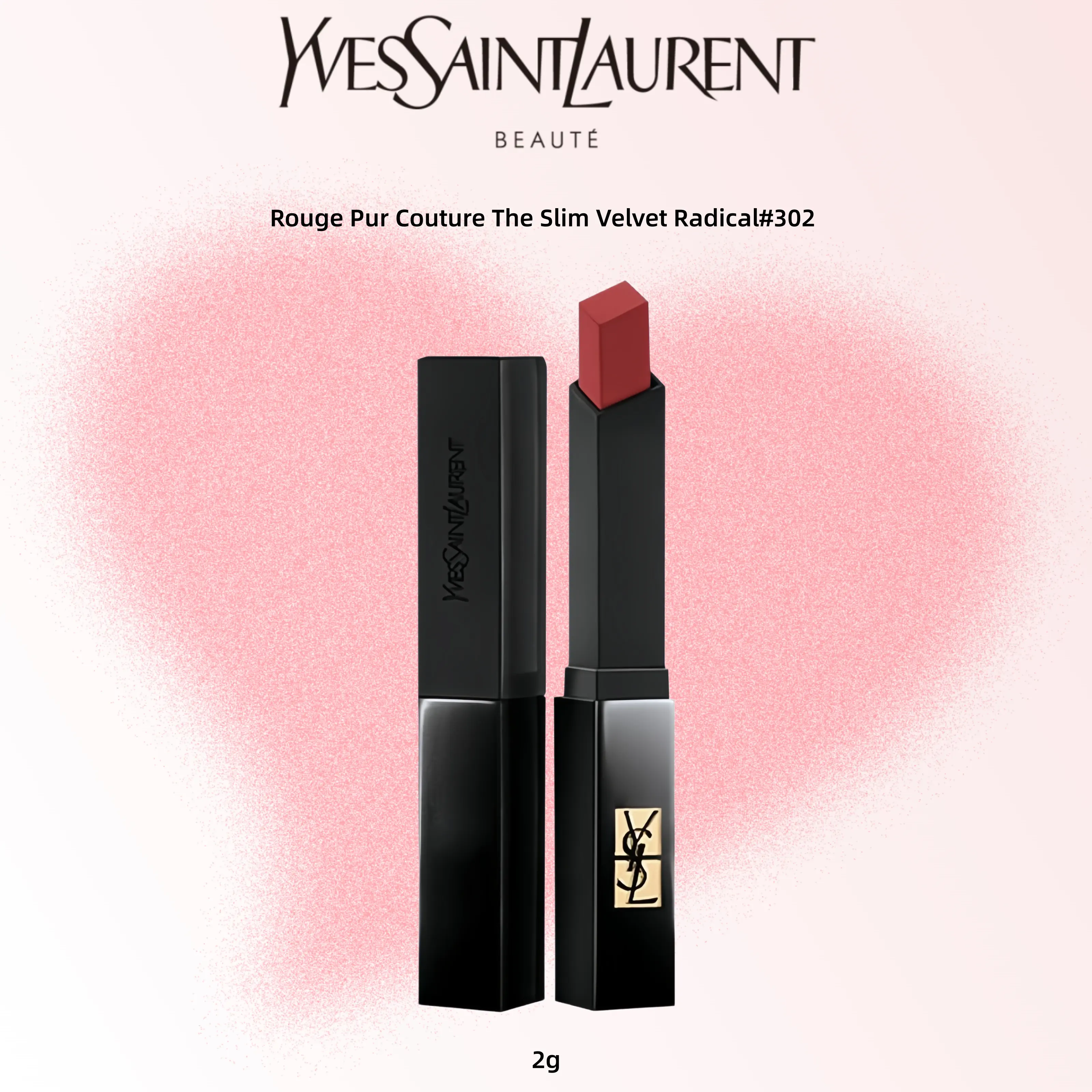 Yves Saint Laurent Rouge Pur Couture The Slim Velvet Radical#302 2g Lipstick in Rich Red Shade