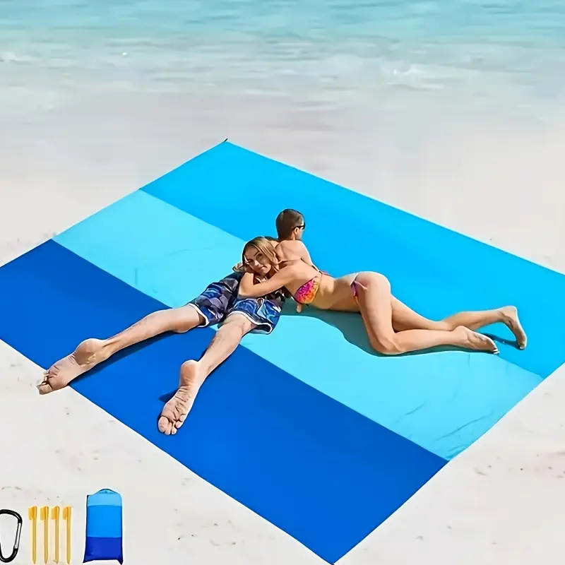 An oversized beach towel/beach cover/beach mat, suitable for 1-3 adults - Quick-dry outdoor picnic mat, perfect for travel, camping, hiking - Enjoy the beach without worrying about getting dirty