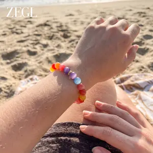 UV Reactive Beads Bracelet | Sun-Sensitive Rainbow Jewelry | Summer Aesthetics