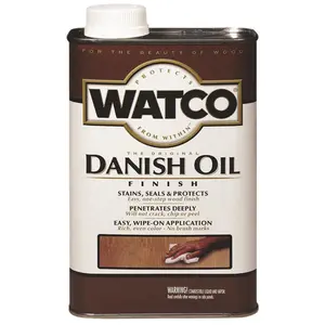 Rust-Oleum 1031376 Watco Natural Danish Oil - 1 Pint -Pack of 6, Brush, Wood, Wood Stain, Oil-Based