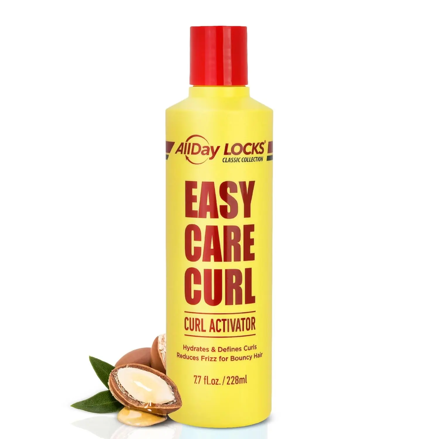 AllDay Locks LLC Unisex Use Ammonia-Free Curl Activator Cream Lotion - Hydrating Dry Curly/Wavy/Textured Hair Definer, Milky Styling Formula, 7.7 oz Bottle, Frizz-Reducing, Argan Oil-Infused