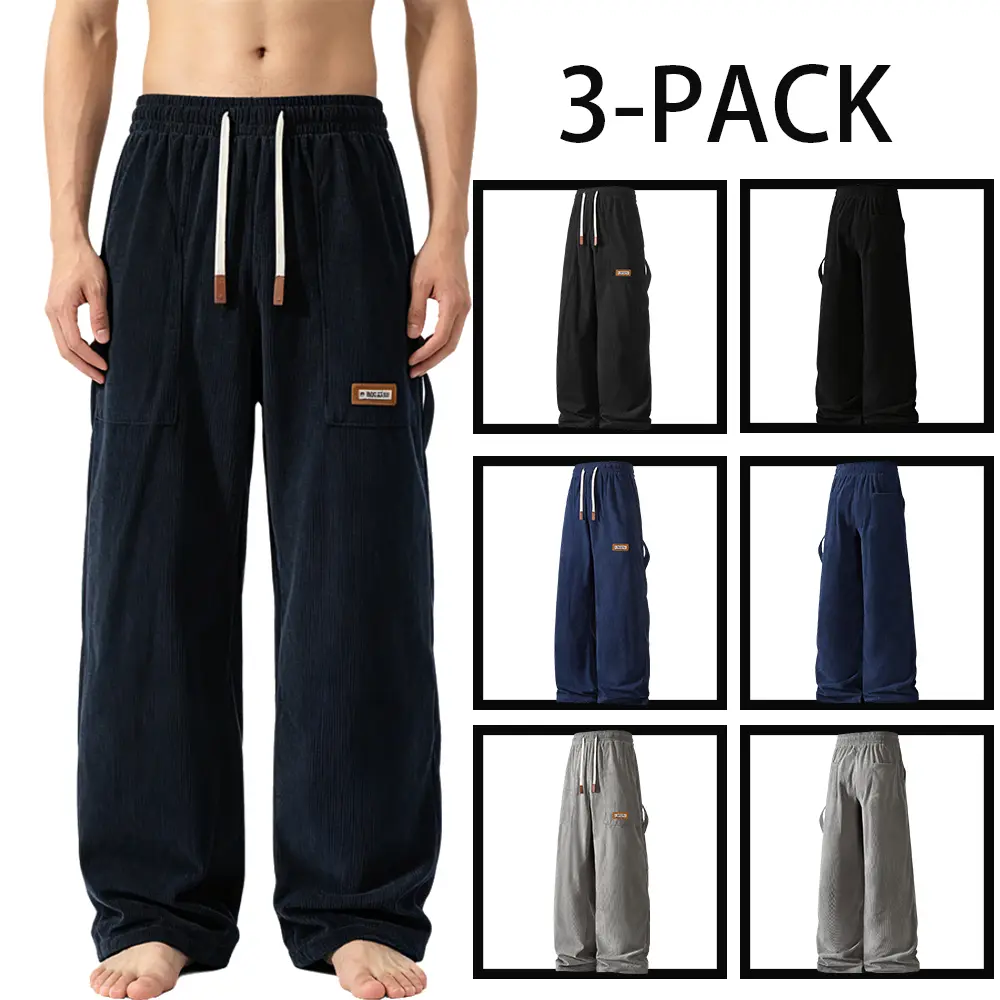 3 Pack Autumn/Winter Ultra Soft Wide Leg Athletic Pants | Breathable athletic pants suitable for basketball, running, and fitness