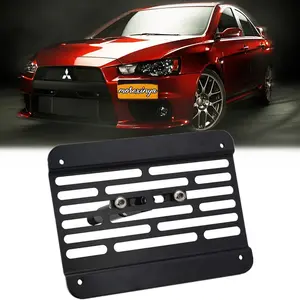 Front Bumper Tow Hook License Plate Mount Relocator Bracket fit for Mitsubishi Lancer EX Lancer Evo 10 Lancer Ralliart 2008-2017 Stainless Steel No Drill Holder