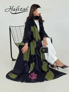 Hafizah 2026 Spring New Modest Fashion Flowy Chiffon Printed Women's Long Dress Set with Headscarf, Loose-Fit Outerwear for All Seasons, Classy Modest Dresses, Modest Style, Modest Muslim Outfits