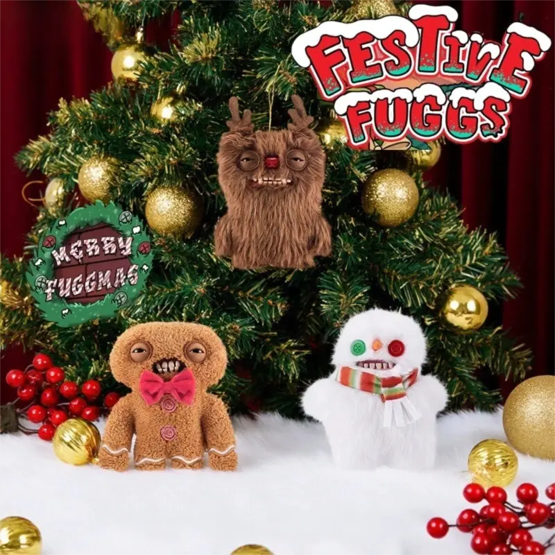 【limited】Fuggler Festivefuggs Christmas Series  Reindeer,Gingerbread,Yeti soft collectible plushie toy