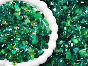 Emerald Forest Mixed Pointed Back Crystal Glass Rhinestones for Nails Arts and DIY