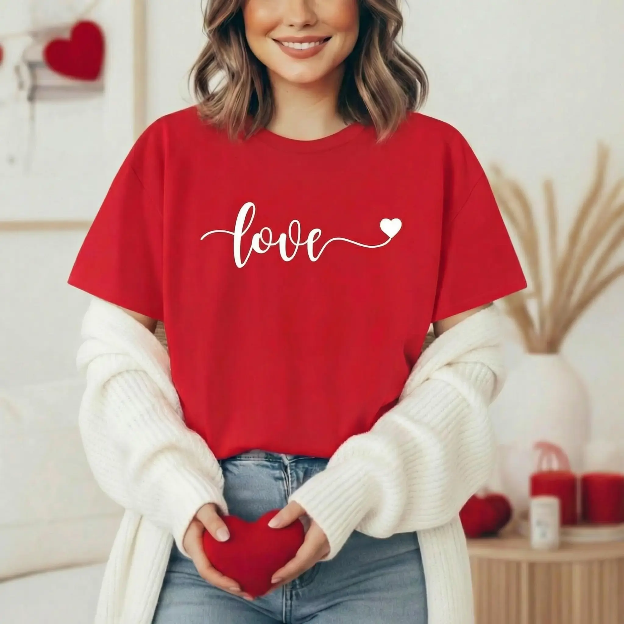 Love With Heart Shirt, Love T-Shirt, Gift For Love, Cute Woman Shirt, Love Woman Shirt, Love T Shirt, Shirt For Woman, Heart T Shirt
