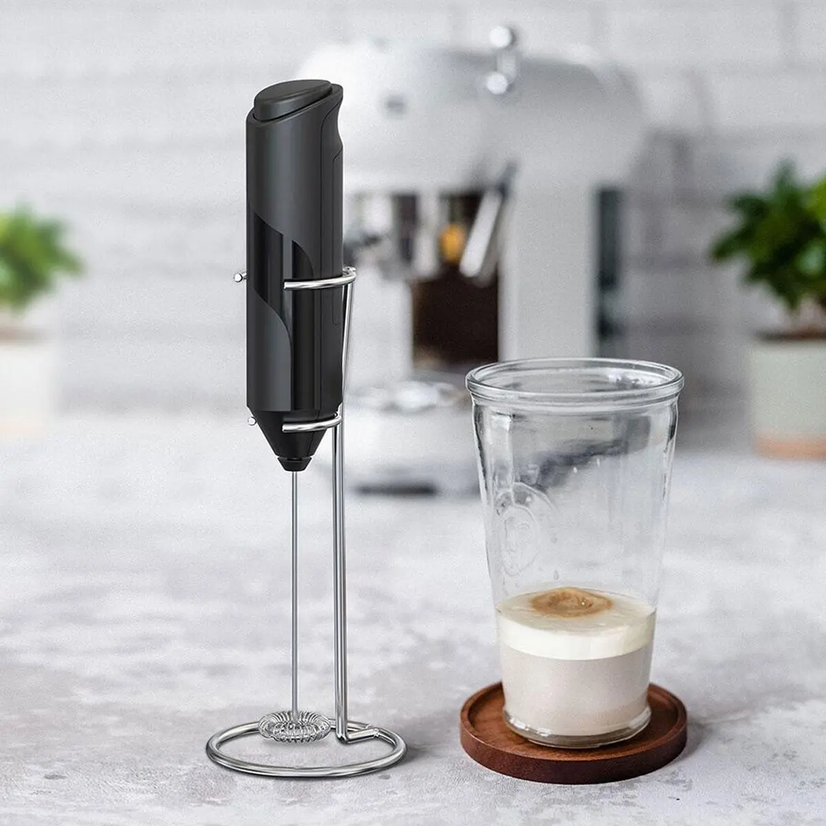 Electric Milk Frother, Portable Handheld Milk Frother, Stainless Steel Blender for Coffee, Coffee Frother Mixer, Cappuccino, Latte, French Milkshake, Hot Chocolate, Mini Drink Blender, Coffee Equipment, Kitchen Appliances