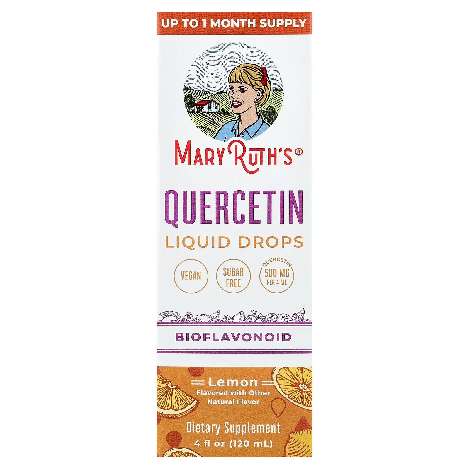MaryRuth's Quercetin Liquid Drops, Lemon, 4 fl oz (120 ml)
