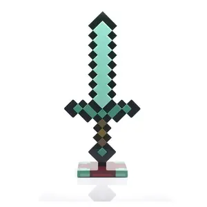 Diamond Sword Night Light Ornament Color Changing Game Accessory Decoration Gift Toy Model Table Lamp Christmas Gift for Game Enthusiasts