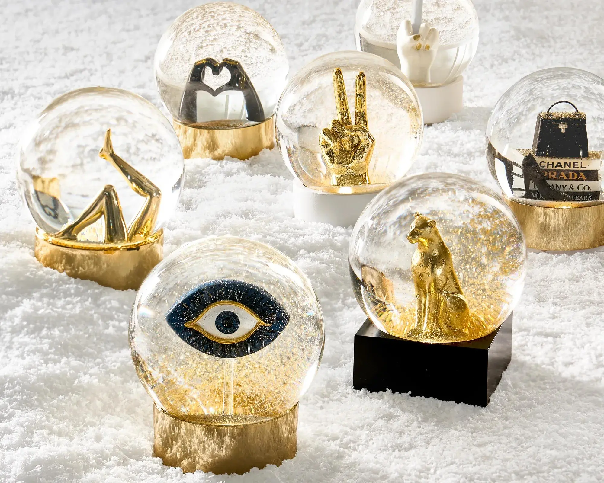 Z Gallerie Shopping Snow Globe/Lips Snow Globe/Grand Shopping Carousel Snowglobe/Evil Eye Globe Dome Set Glass Decorative Glossy