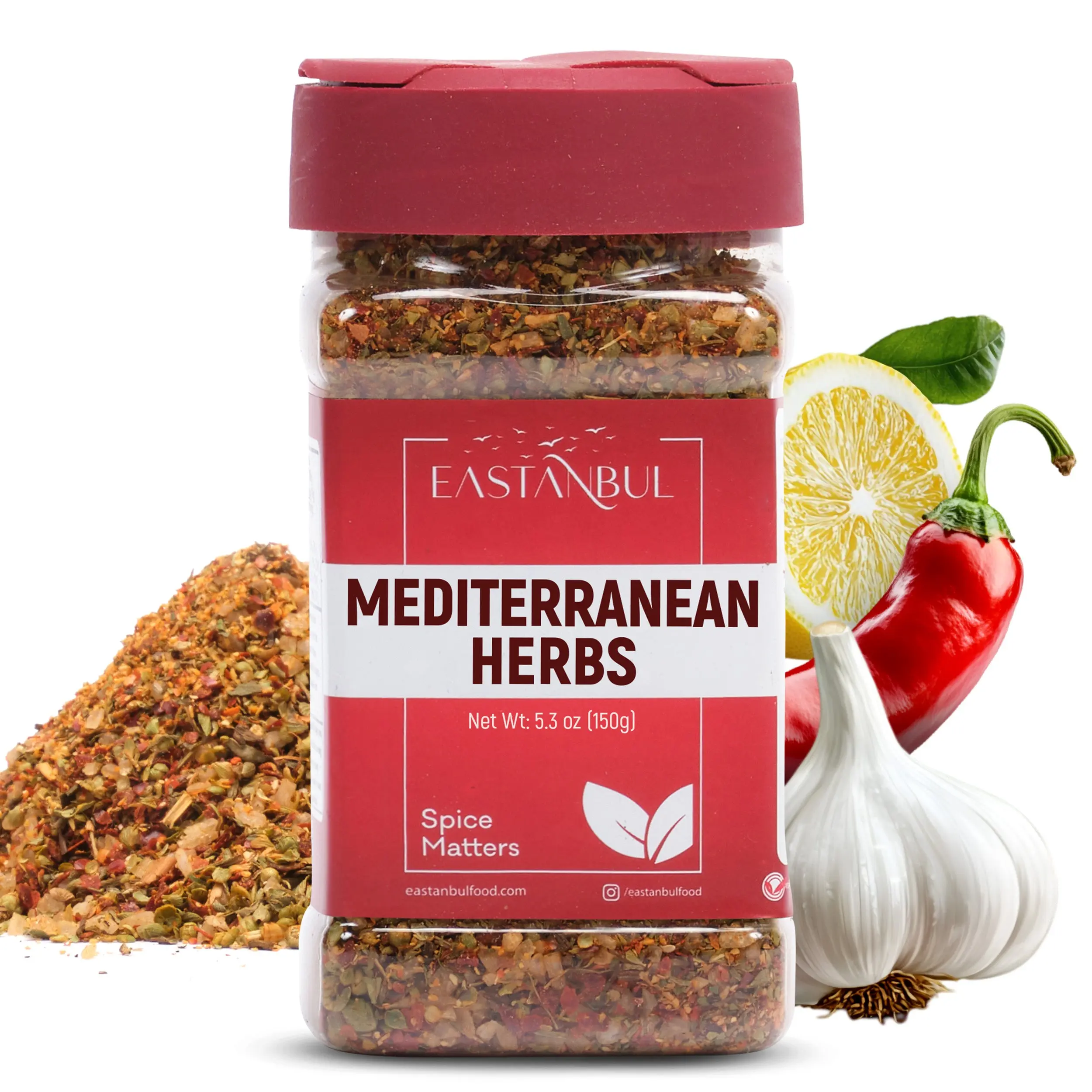Eastanbul Mediterranean Spice Blend, 5.29oz Mediterranean Seasoning, Mediterranean Herb & Salt Blend All Purpose Herbs Natural