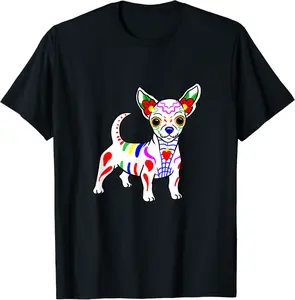 Chihuahua Sugar Skull Dia de Los Muertos, Day of The Dead T-Shirt - Taliyaannhun Shop 94B07XTVBPZC