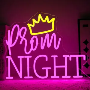Prom Night Neon Sign for Wall Decor Dimmable Class of 2026 Backdrop Led Light Signs for Graduation Celebration Prom Party Neon Light Room Decor for College Dorm Decor Gift for Student