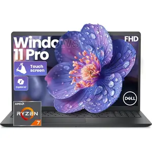 Dell 15 Touchscreen Laptop, AMD Ryzen 7 7730U (Beats i7-1355U), 64GB RAM, 2TB NVMe SSD, Windows 11 Pro, 15.6" FHD IPS, Copilot AI, Type-C, HDMI, Black, 2026 Model