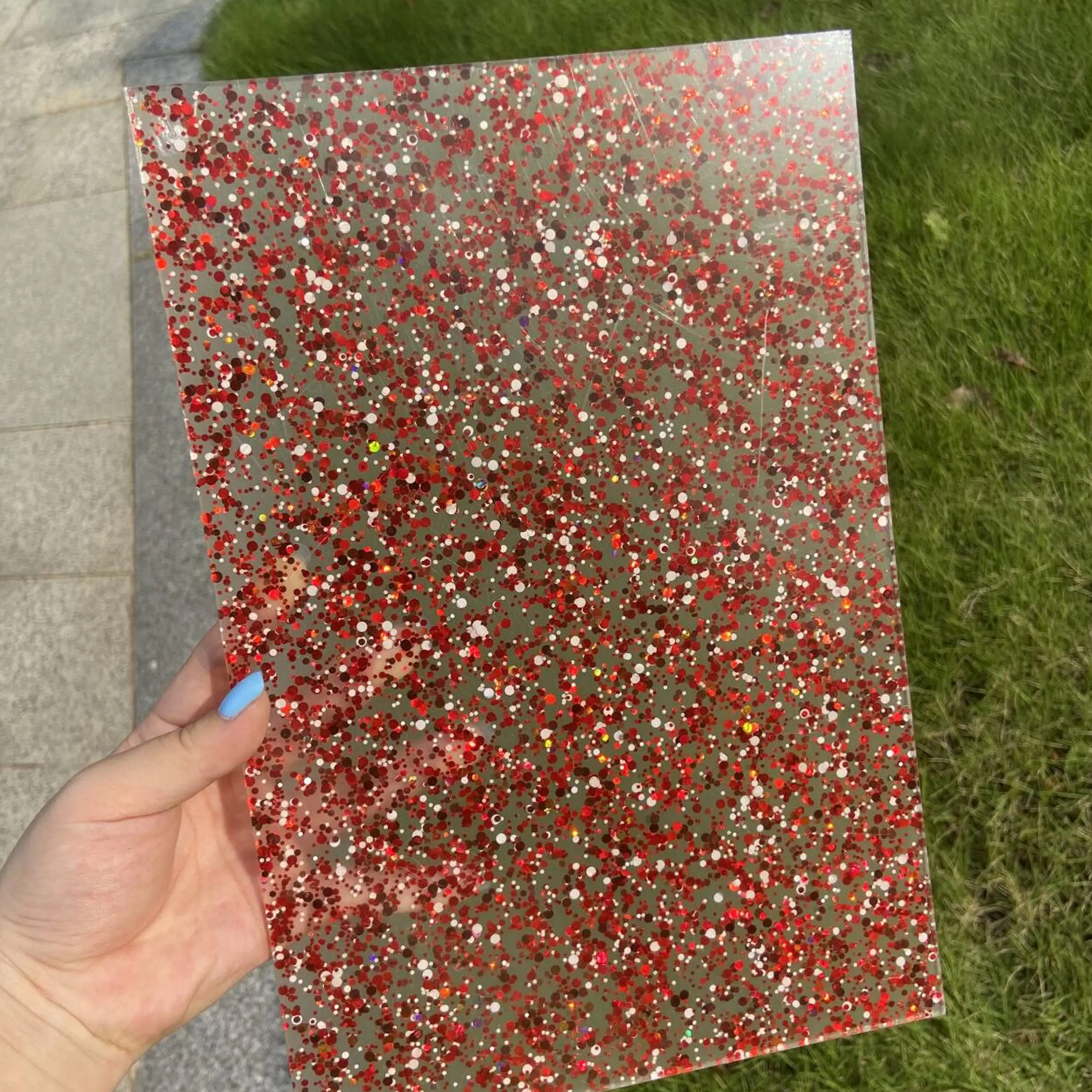 Acrylic Sheets Glitter Translucent 1/8 Thickness Cast Acrylic Sheets for Laser Cutting Engraving Plexiglass Sheets for Art design  festival Decore(3, Multicolore, 8* 12inch)