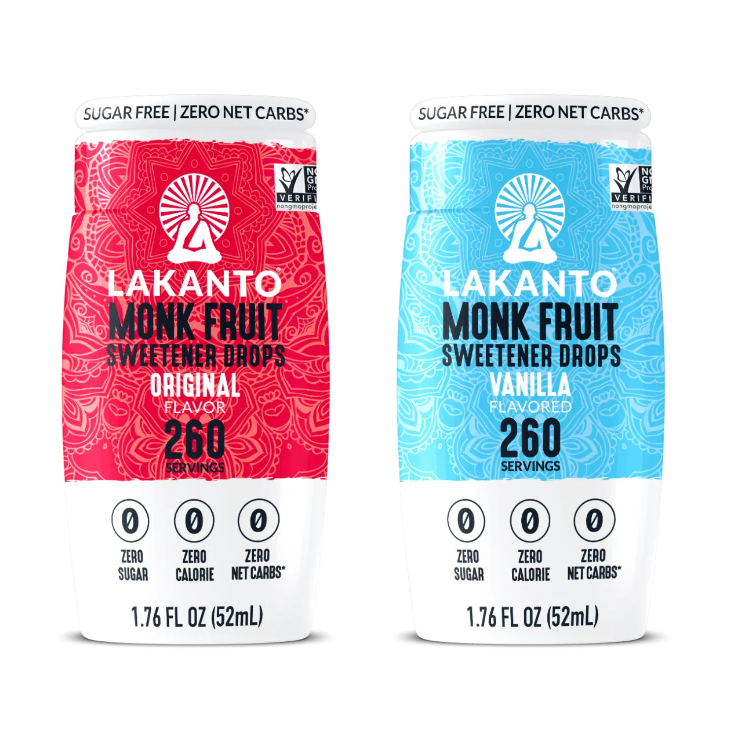 Lakanto Liquid Monk Fruit Extract Drops, Erythritol Free Sugar Substitute Sweetener For Tea, Coffee, Water & Smoothies, 260 Servings, Sugar Free, Low Calorie, Zero Sugar, Vegan, Keto, Healthy Drink (1.76 Fl Oz)