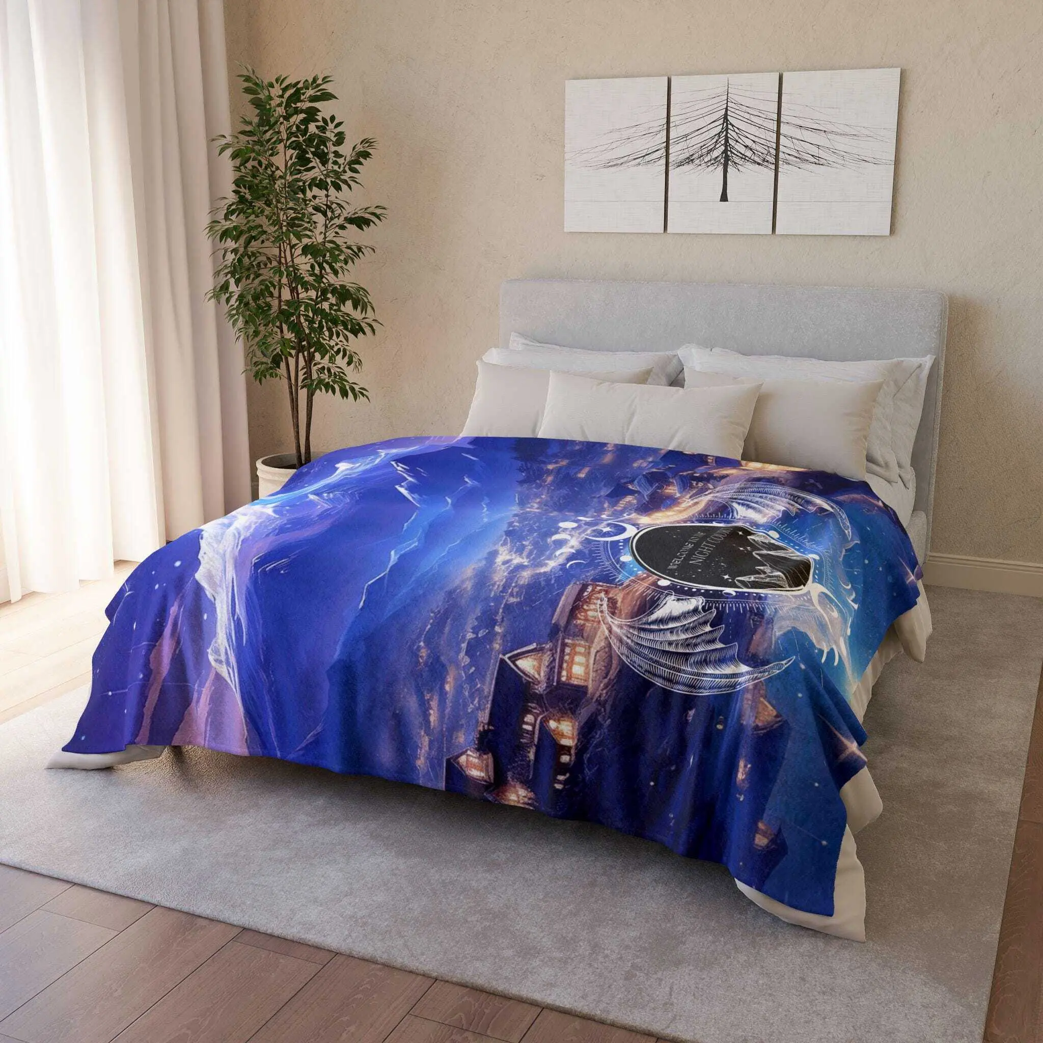 Velaris ACOTAR Fleece Throw Blanket | Night Court Decor