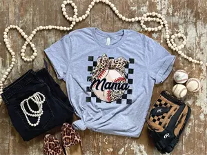 Baseball Mama Leopard Bow