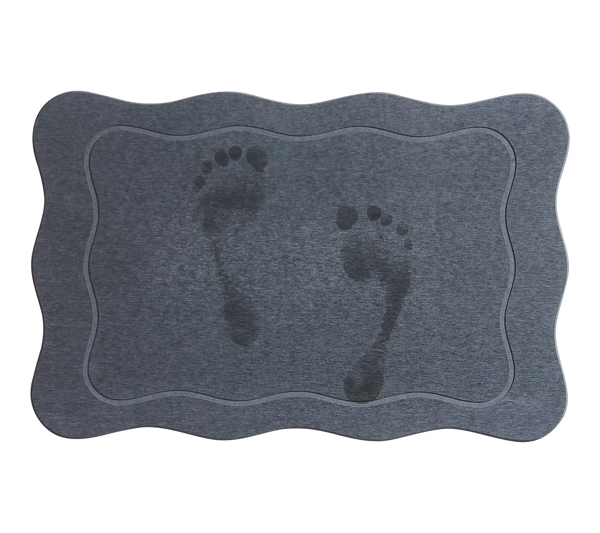 VCNY Home Grey Carved Scallop Diatomite Stone Bath Mat