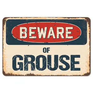 SignMission  Beware of Grouse Rustic Sign