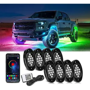 Rock Lights for Trucks, 4/6/8/10 Pods RGB LED Rock Lights with APP Control Music Mode Multicolor Waterproof Underglow for Truck UTV ATV Cars RZR SUV